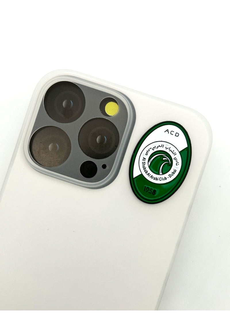 2 pieces of Metal stickers - AL Shabab Al Arabi Club logo and Falcon logo - Premium Quality Metal for Mobile, Laptop, Backpacks and more - Image 2